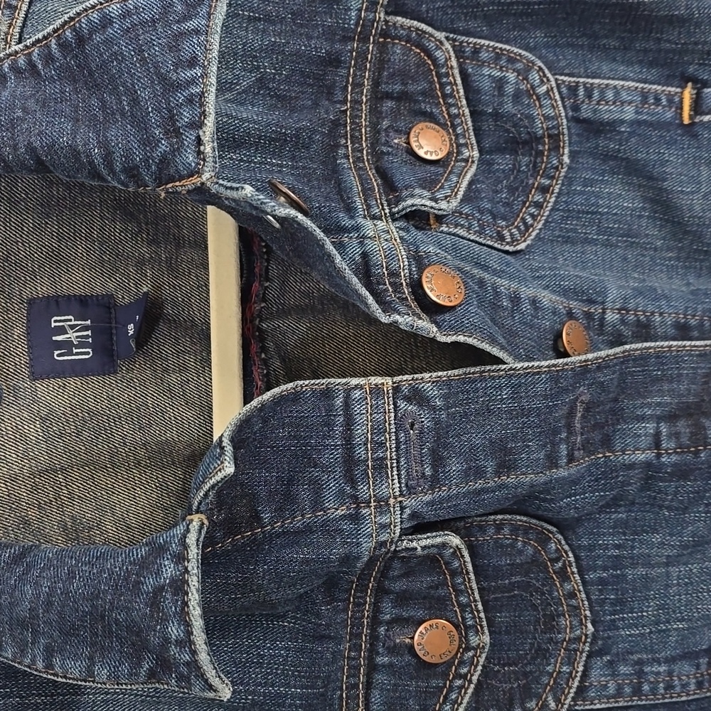 GAP Blue Denim Crop Jacket Women's Size Xs X-small Cropped - Picture 6 of 11
